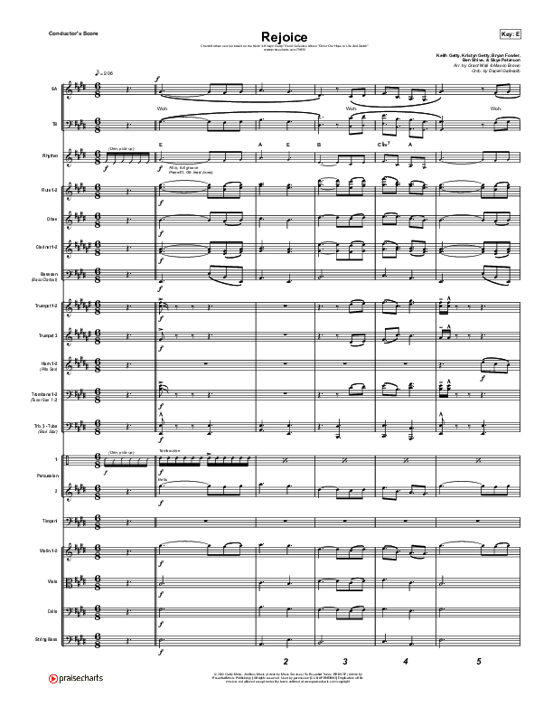 Rejoice (Choral Anthem SATB) Conductor's Score (Keith & Kristyn Getty / Rend Collective / Arr. Mason Brown)