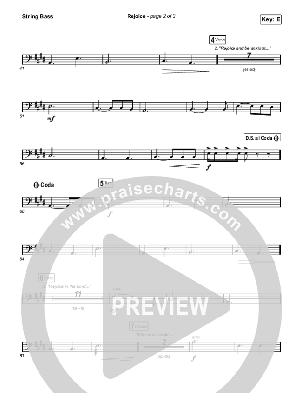 Rejoice (Choral Anthem SATB) String Bass (Keith & Kristyn Getty / Rend Collective / Arr. Mason Brown)