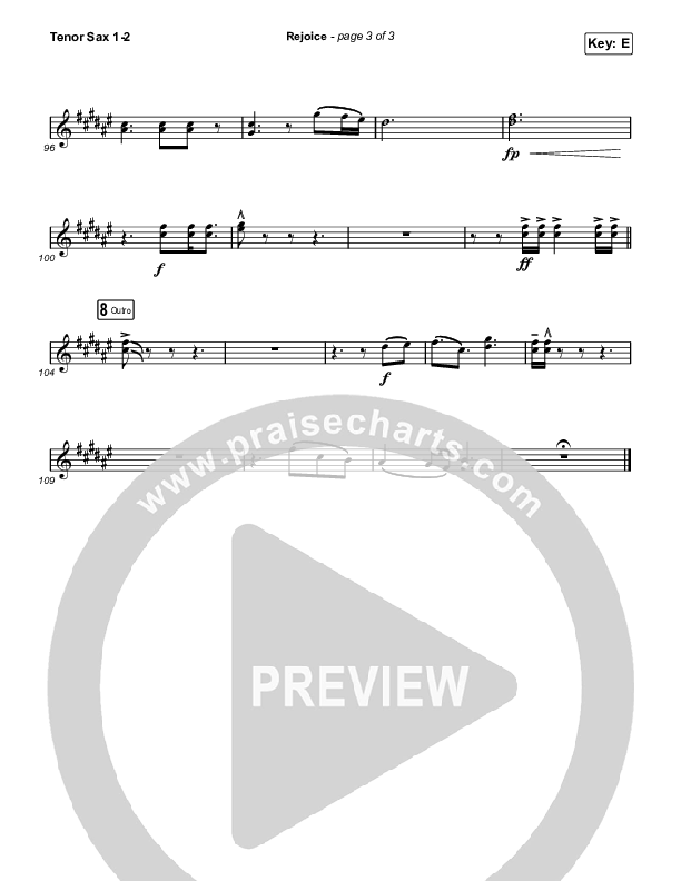 Rejoice (Choral Anthem SATB) Tenor Sax 1,2 (Keith & Kristyn Getty / Rend Collective / Arr. Mason Brown)