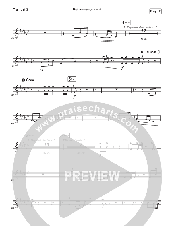 Rejoice (Choral Anthem SATB) Trumpet 3 (Keith & Kristyn Getty / Rend Collective / Arr. Mason Brown)