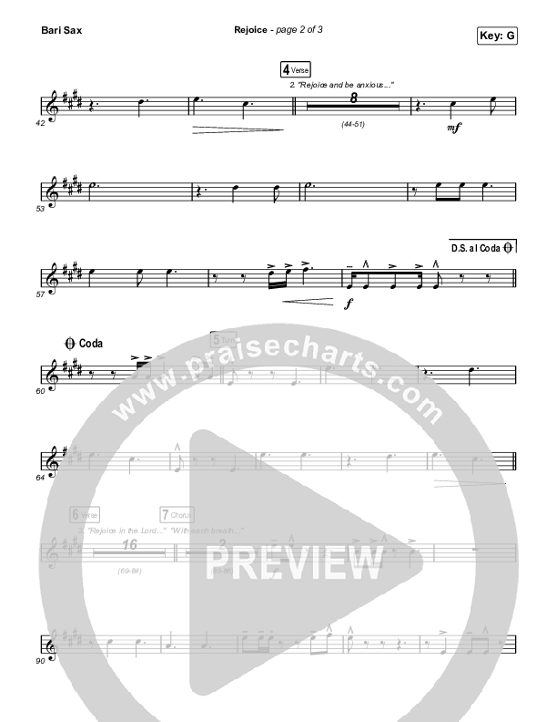 Rejoice (Worship Choir SAB) Bari Sax (Keith & Kristyn Getty / Rend Collective / Arr. Mason Brown)