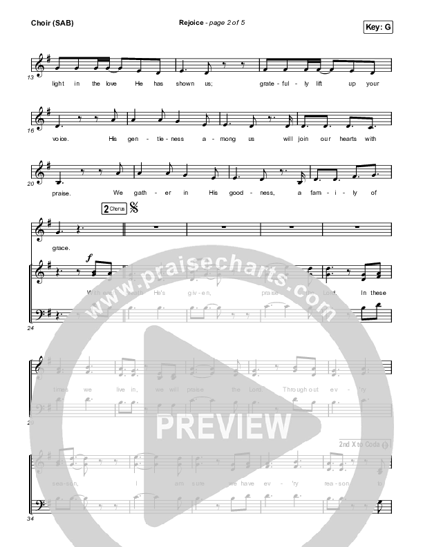 Rejoice (Worship Choir SAB) Choir Sheet (SAB) (Keith & Kristyn Getty / Rend Collective / Arr. Mason Brown)