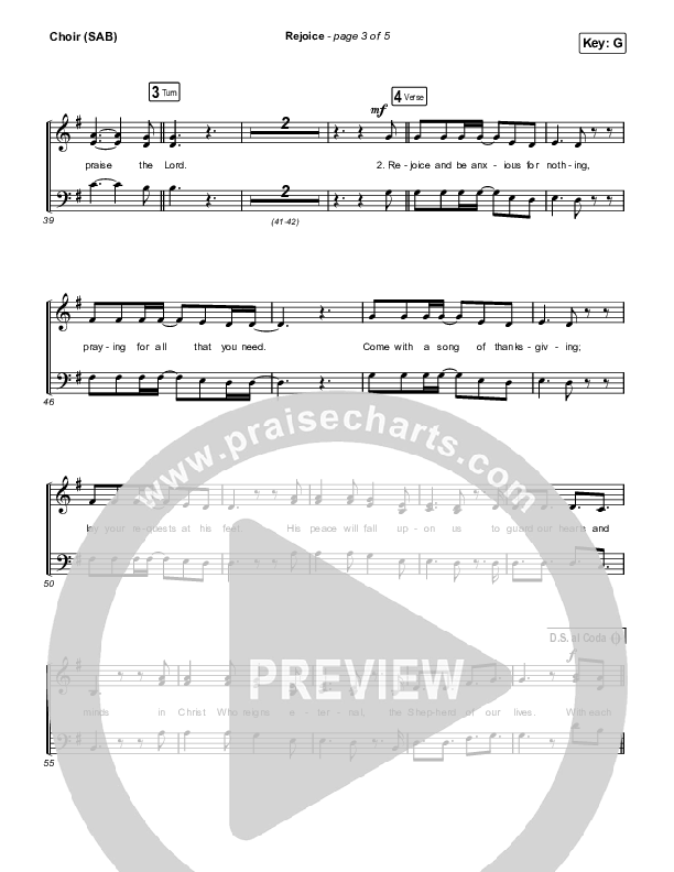 Rejoice (Worship Choir SAB) Choir Sheet (SAB) (Keith & Kristyn Getty / Rend Collective / Arr. Mason Brown)