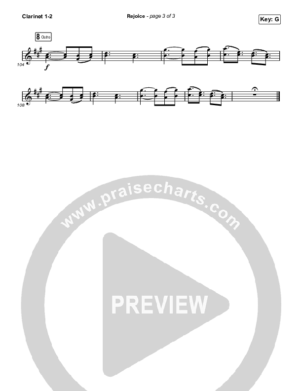 Rejoice (Worship Choir SAB) Clarinet 1/2 (Keith & Kristyn Getty / Rend Collective / Arr. Mason Brown)