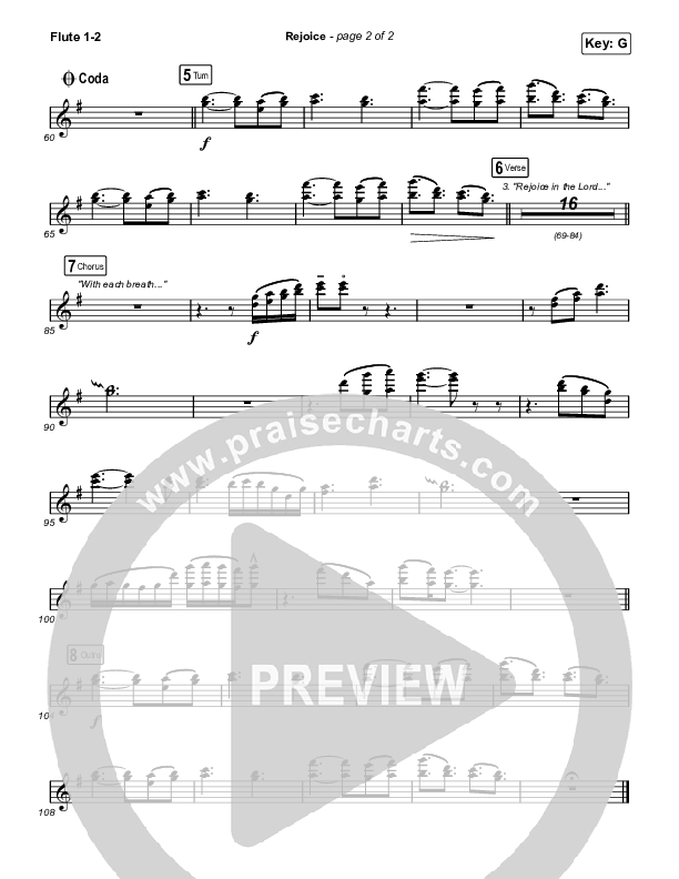 Rejoice (Worship Choir SAB) Flute 1/2 (Keith & Kristyn Getty / Rend Collective / Arr. Mason Brown)