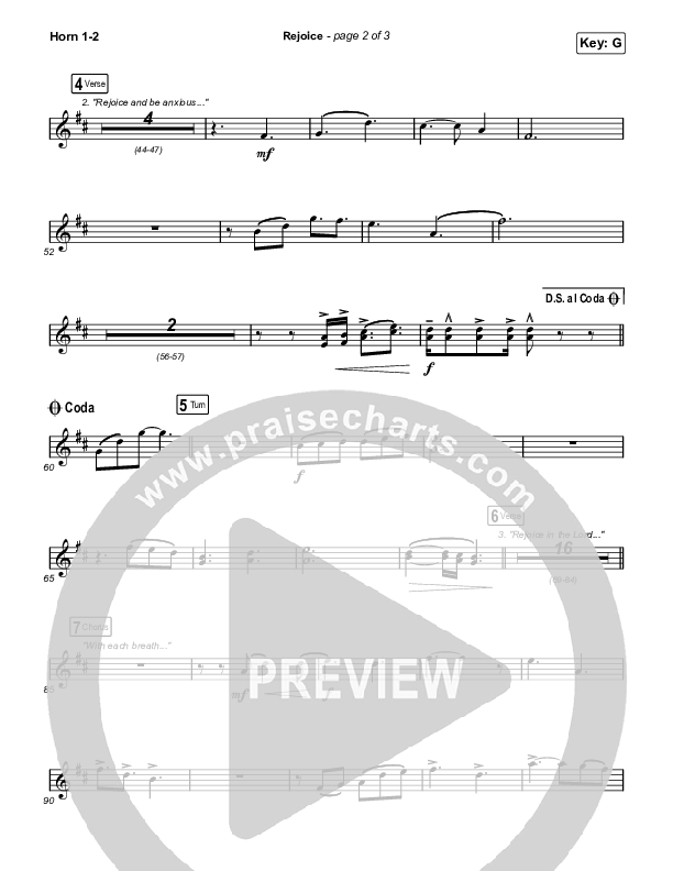 Rejoice (Worship Choir SAB) French Horn 1/2 (Keith & Kristyn Getty / Rend Collective / Arr. Mason Brown)
