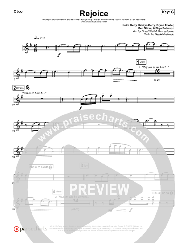 Rejoice (Worship Choir SAB) Wind Pack (Keith & Kristyn Getty / Rend Collective / Arr. Mason Brown)