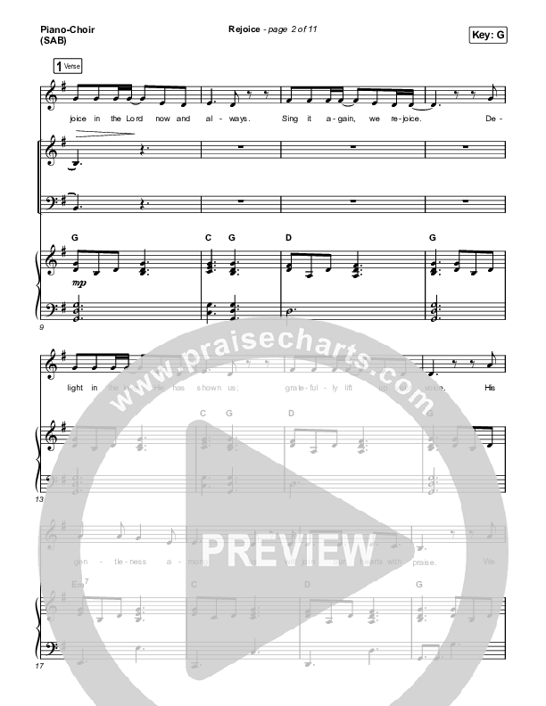 Rejoice (Worship Choir SAB) Piano/Choir (SAB) (Keith & Kristyn Getty / Rend Collective / Arr. Mason Brown)