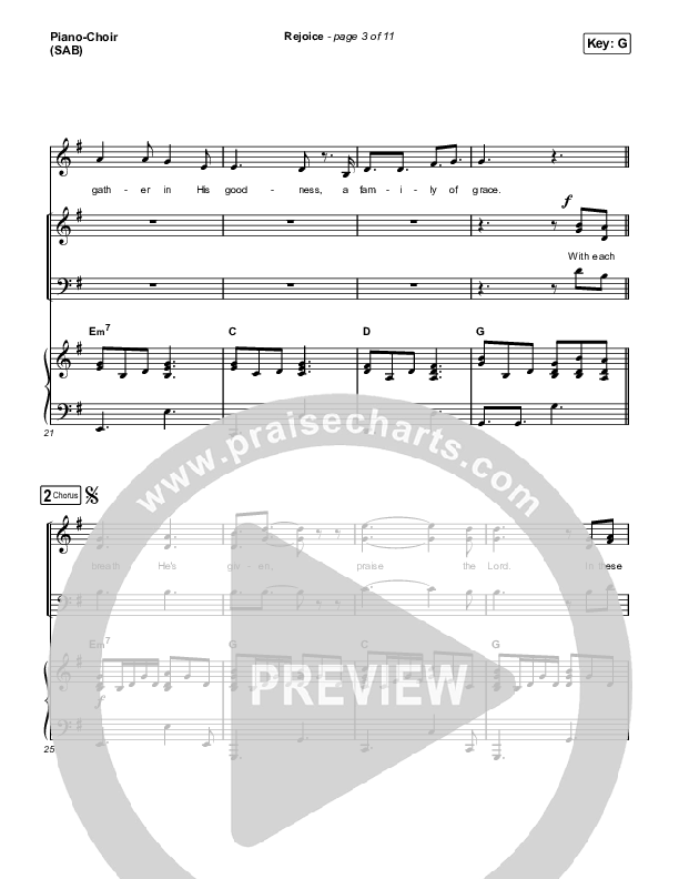 Rejoice (Worship Choir SAB) Piano/Choir (SAB) (Keith & Kristyn Getty / Rend Collective / Arr. Mason Brown)