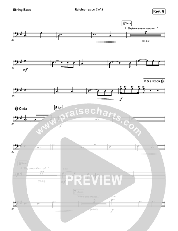 Rejoice (Worship Choir SAB) String Bass (Keith & Kristyn Getty / Rend Collective / Arr. Mason Brown)