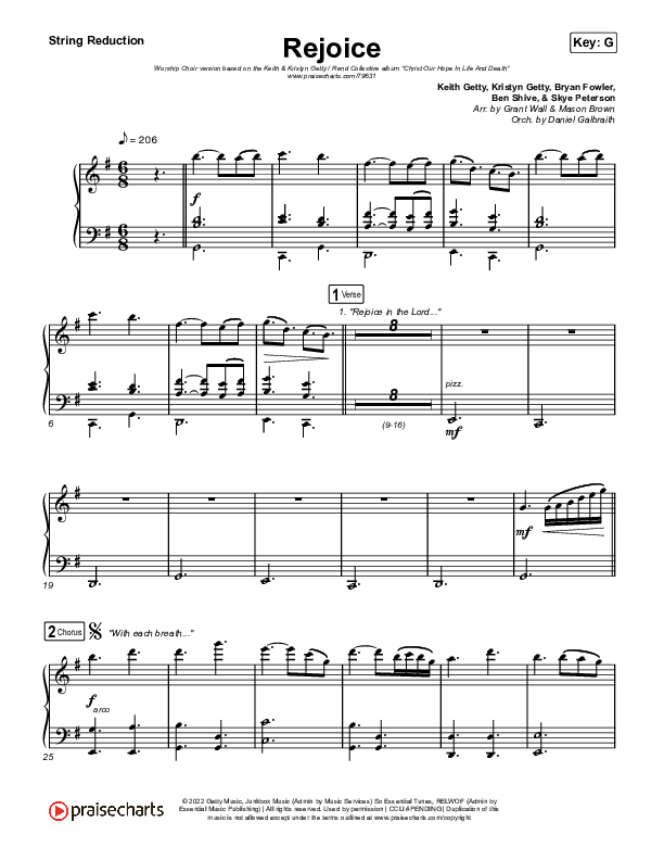 Rejoice (Worship Choir SAB) String Reduction (Keith & Kristyn Getty / Rend Collective / Arr. Mason Brown)
