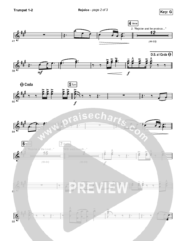 Rejoice (Worship Choir SAB) Trumpet 1,2 (Keith & Kristyn Getty / Rend Collective / Arr. Mason Brown)