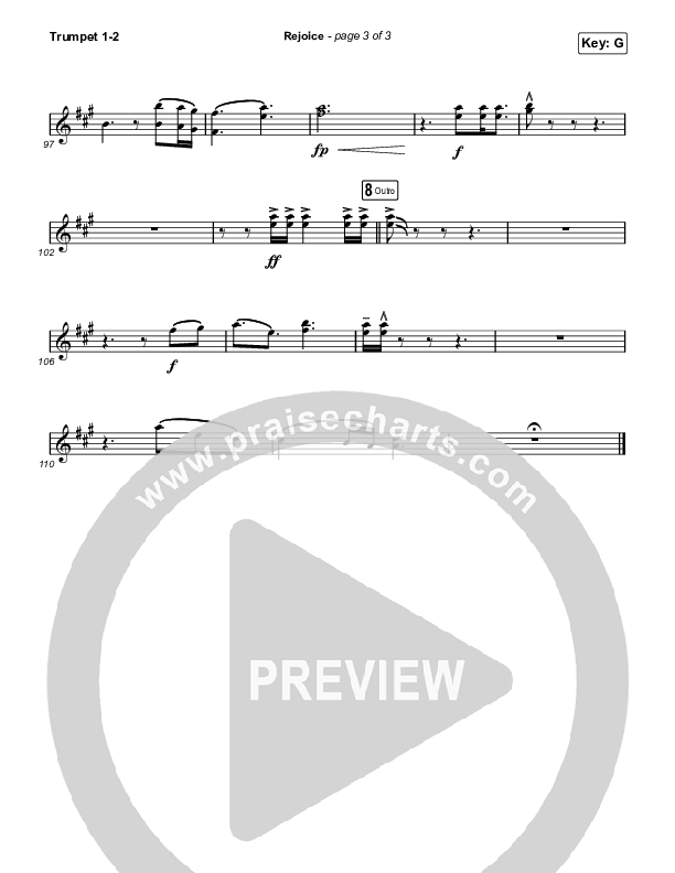 Rejoice (Worship Choir SAB) Trumpet 1,2 (Keith & Kristyn Getty / Rend Collective / Arr. Mason Brown)