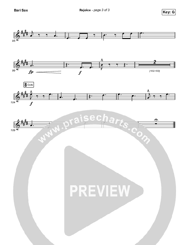 Rejoice (Unison/2-Part Choir) Bari Sax (Keith & Kristyn Getty / Rend Collective / Arr. Mason Brown)