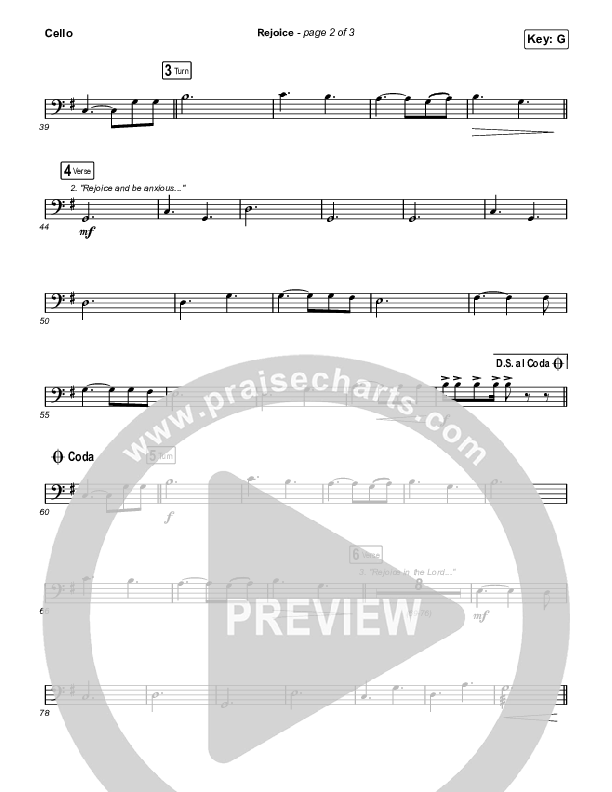 Rejoice (Unison/2-Part Choir) Cello (Keith & Kristyn Getty / Rend Collective / Arr. Mason Brown)