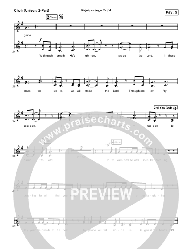 Rejoice (Unison/2-Part Choir) Choir Vocals (Uni/2-Part) (Keith & Kristyn Getty / Rend Collective / Arr. Mason Brown)