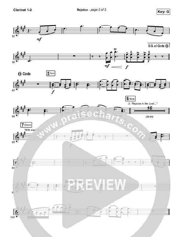 Rejoice (Unison/2-Part Choir) Clarinet 1/2 (Keith & Kristyn Getty / Rend Collective / Arr. Mason Brown)