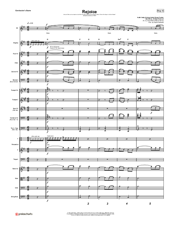 Rejoice (Unison/2-Part Choir) Conductor's Score (Keith & Kristyn Getty / Rend Collective / Arr. Mason Brown)