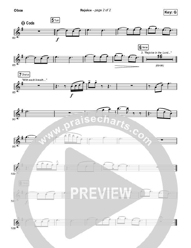 Rejoice (Unison/2-Part Choir) Oboe (Keith & Kristyn Getty / Rend Collective / Arr. Mason Brown)