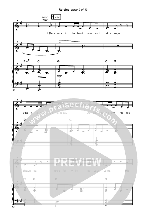 Rejoice (Unison/2-Part Choir) Octavo (Uni/2-Part & Pno) (Keith & Kristyn Getty / Rend Collective / Arr. Mason Brown)