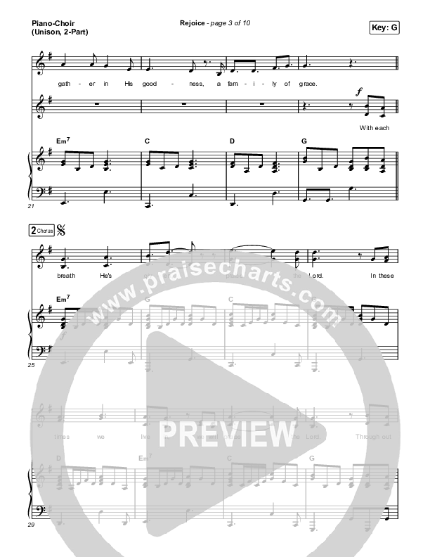 Rejoice (Unison/2-Part Choir) Piano/Choir  (Uni/2-Part) (Keith & Kristyn Getty / Rend Collective / Arr. Mason Brown)