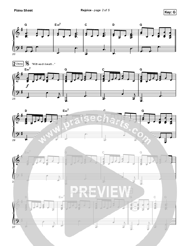 Rejoice (Unison/2-Part Choir) Piano Sheet (Keith & Kristyn Getty / Rend Collective / Arr. Mason Brown)