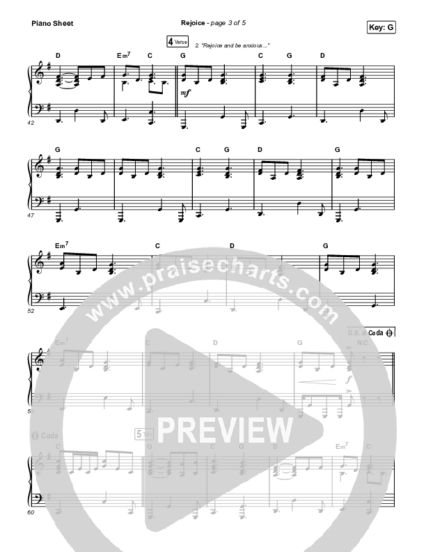 Rejoice (Unison/2-Part Choir) Piano Sheet (Keith & Kristyn Getty / Rend Collective / Arr. Mason Brown)