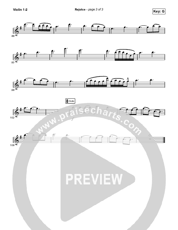 Rejoice (Unison/2-Part Choir) Violin 1/2 (Keith & Kristyn Getty / Rend Collective / Arr. Mason Brown)