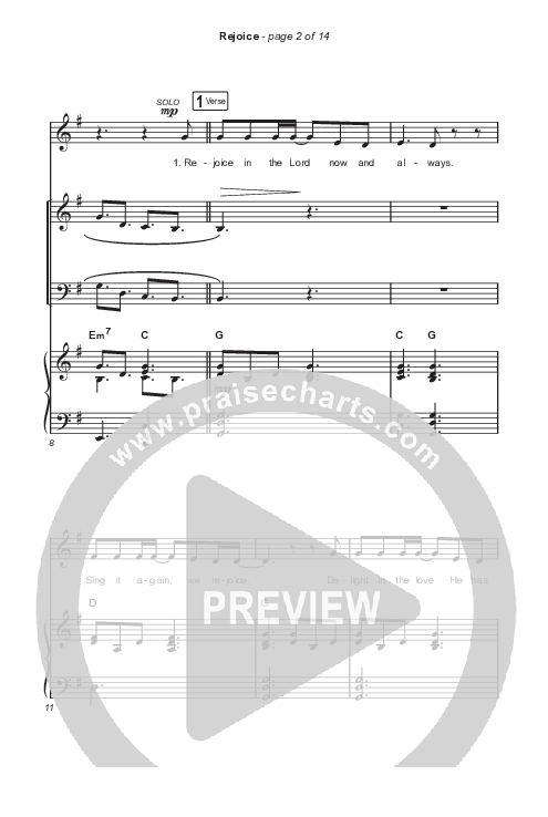 Rejoice (Sing It Now SATB) Octavo (SATB & Pno) (Keith & Kristyn Getty / Rend Collective / Arr. Mason Brown)