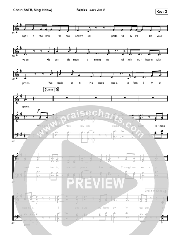 Rejoice (Sing It Now SATB) Choir Sheet (SATB) (Keith & Kristyn Getty / Rend Collective / Arr. Mason Brown)