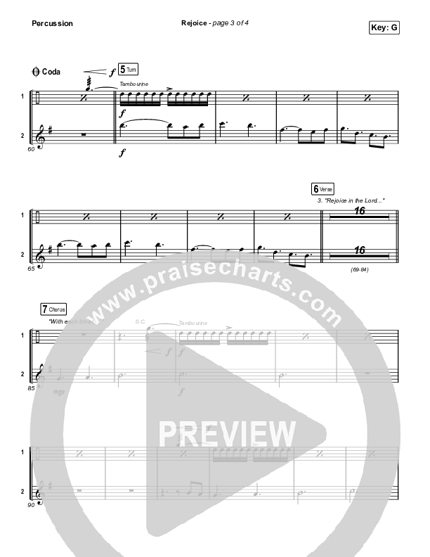 Rejoice (Sing It Now SATB) Percussion (Keith & Kristyn Getty / Rend Collective / Arr. Mason Brown)