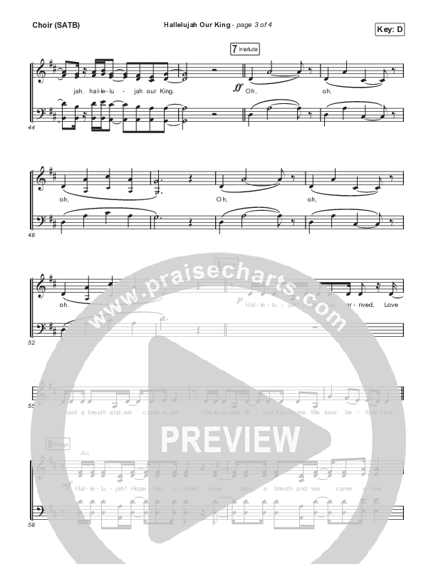 Hallelujah Our King Choir Sheet (SATB) (Jordan Feliz)