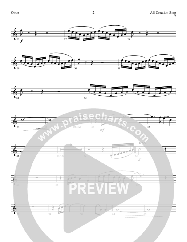 All Creation Sing (Joy To The World) (Choral Anthem SATB) Oboe (Lillenas Choral / Arr. Gary Rhodes / Orch. Tim Cates)