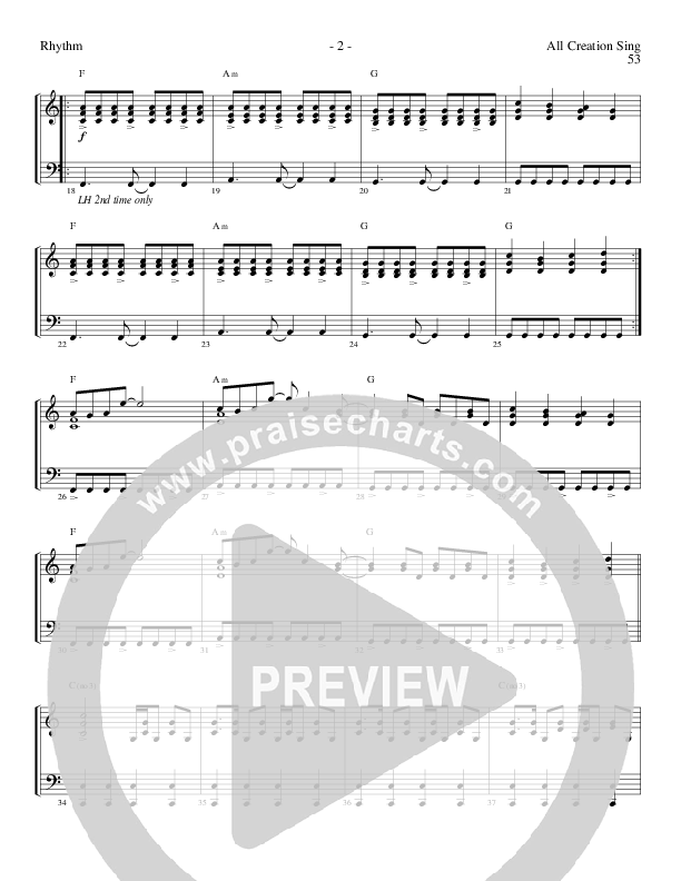 All Creation Sing (Joy To The World) (Choral Anthem SATB) Rhythm Chart (Lillenas Choral / Arr. Gary Rhodes / Orch. Tim Cates)