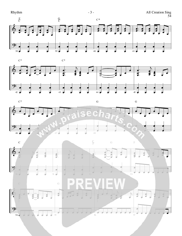 All Creation Sing (Joy To The World) (Choral Anthem SATB) Rhythm Chart (Lillenas Choral / Arr. Gary Rhodes / Orch. Tim Cates)