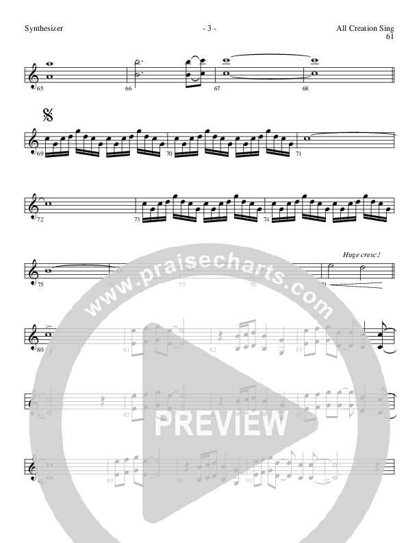 All Creation Sing (Joy To The World) (Choral Anthem SATB) Synth (Lillenas Choral / Arr. Gary Rhodes / Orch. Tim Cates)