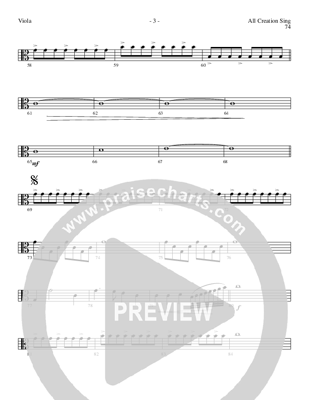 All Creation Sing (Joy To The World) (Choral Anthem SATB) Viola (Lillenas Choral / Arr. Gary Rhodes / Orch. Tim Cates)