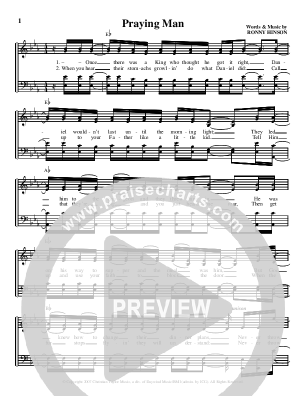 Praying Man Lead Sheet (Brian Free & Assurance)