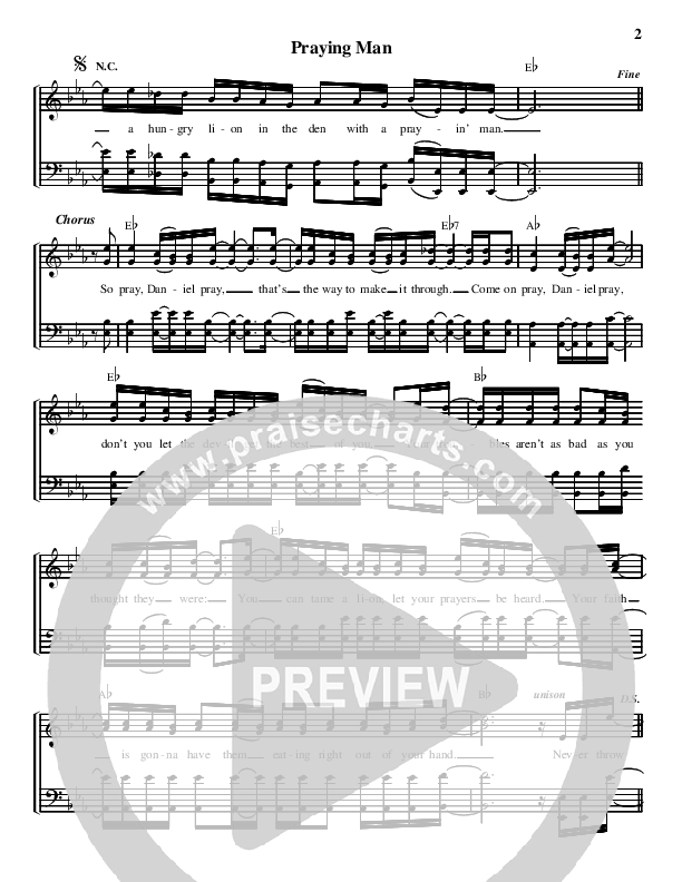 Praying Man Lead Sheet (Brian Free & Assurance)