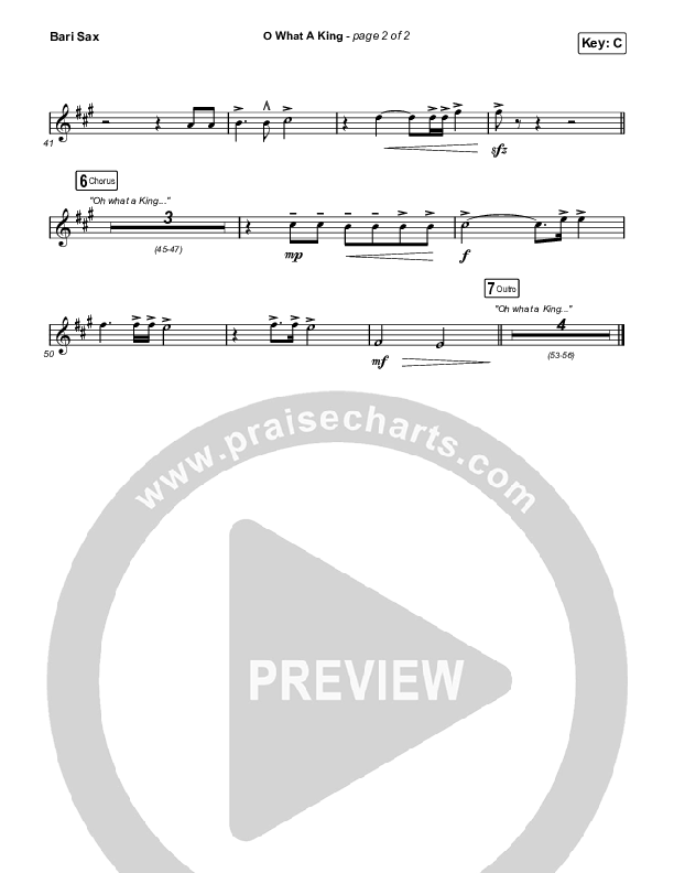 O What A King Bari Sax (Katy Nichole)