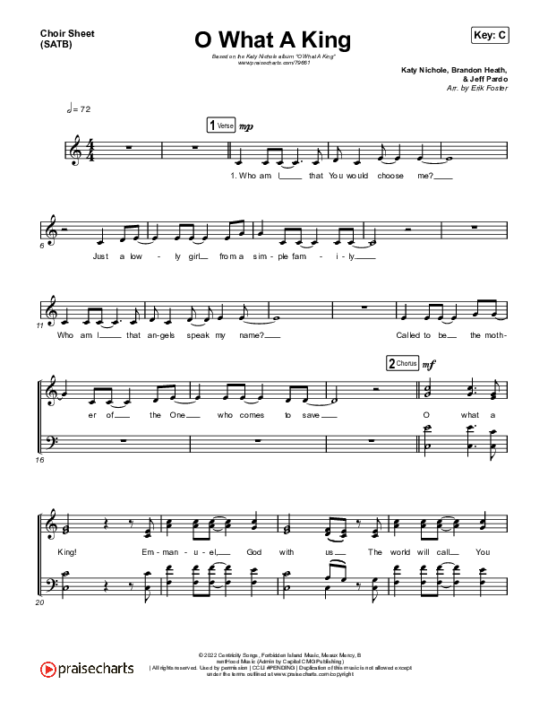 O What A King Choir Vocals (SATB) (Katy Nichole)