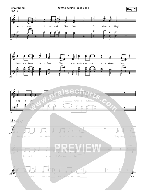 O What A King Choir Vocals (SATB) (Katy Nichole)