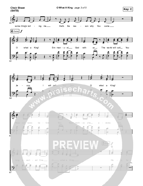 O What A King Choir Vocals (SATB) (Katy Nichole)