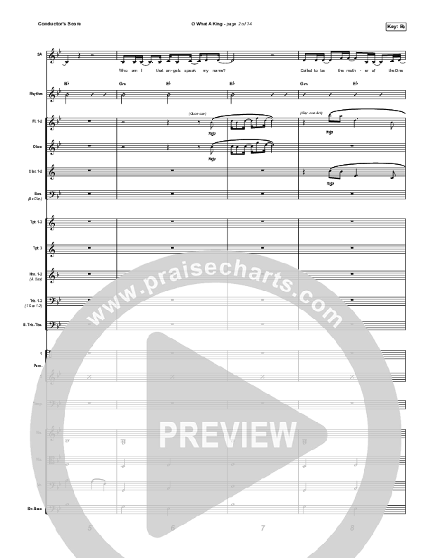 O What A King Conductor's Score (Katy Nichole)