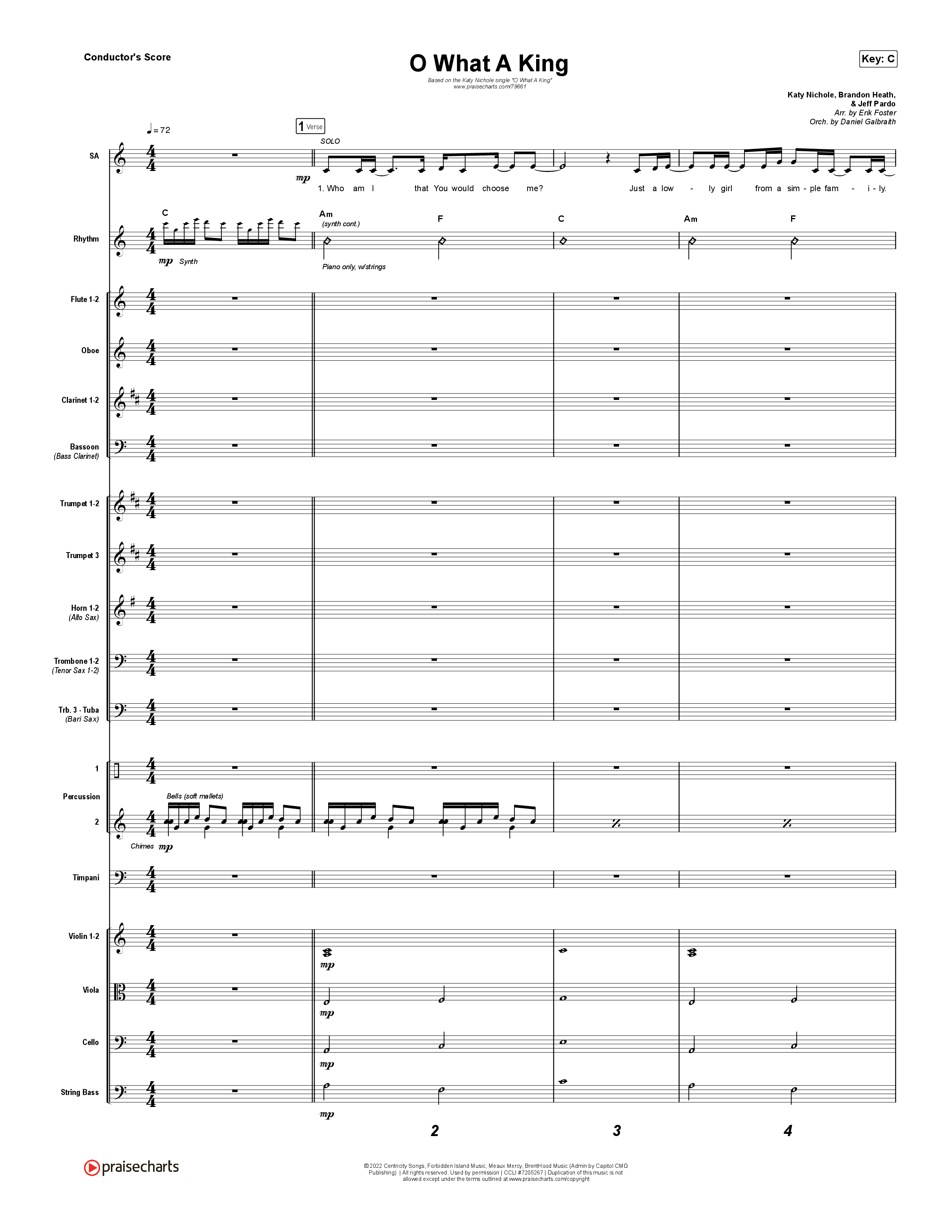 O What A King Conductor's Score (Katy Nichole)
