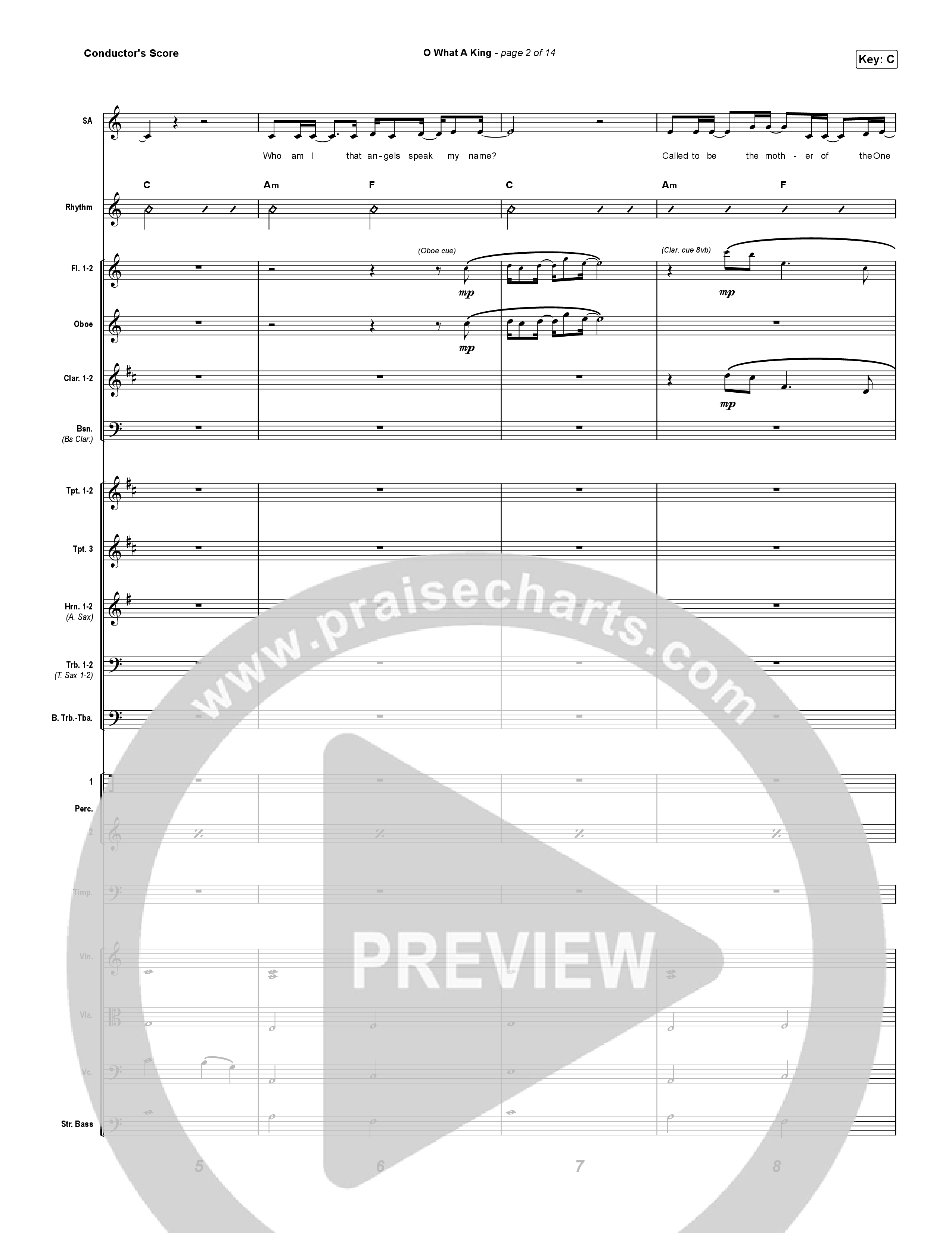 O What A King Conductor's Score (Katy Nichole)