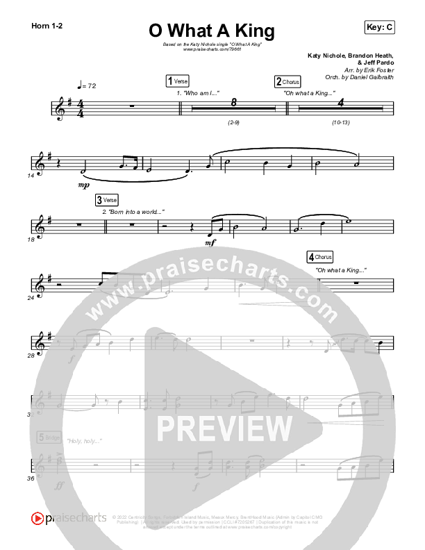 O What A King French Horn 1,2 (Katy Nichole)