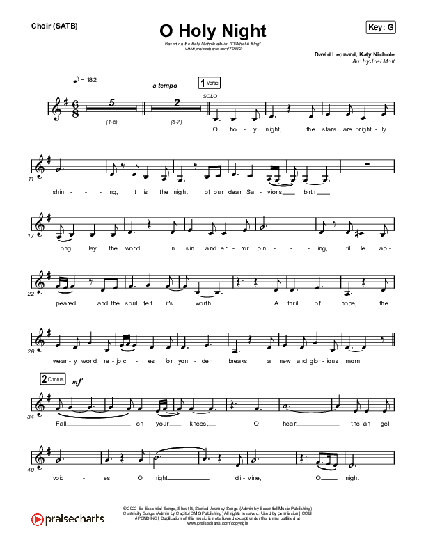 O Holy Night Choir Sheet (SATB) (Katy Nichole)