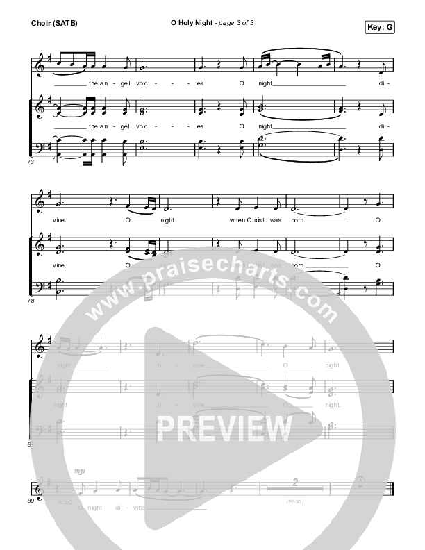 O Holy Night Choir Sheet (SATB) (Katy Nichole)