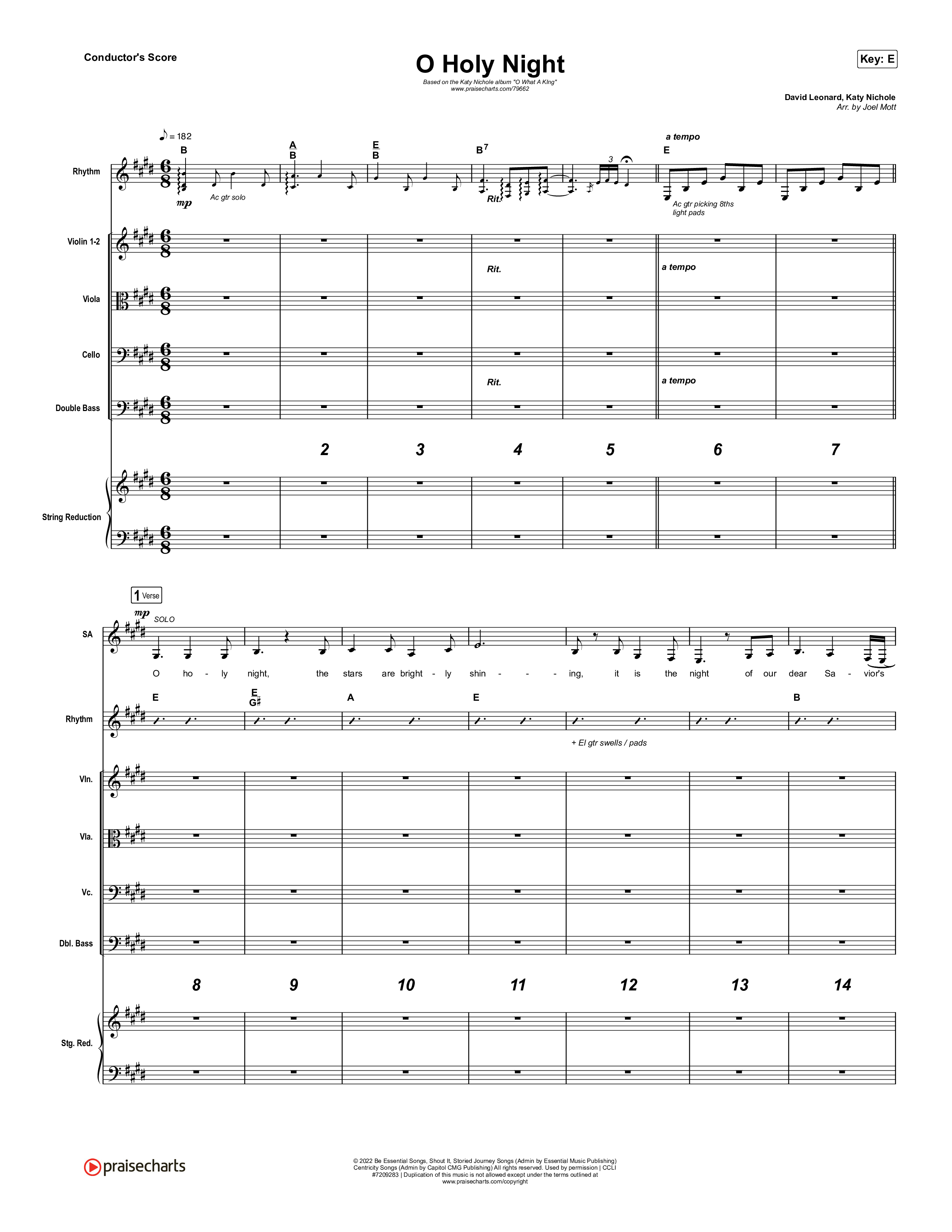 O Holy Night Conductor's Score (Katy Nichole)